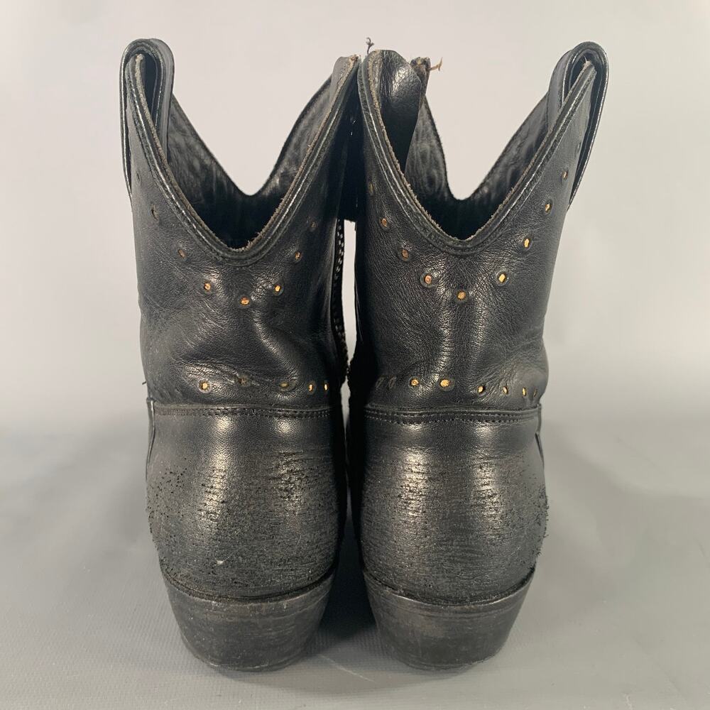 GOLDEN GOOSE Size 8 Black Leather Western Boots - Picture 3 of 8